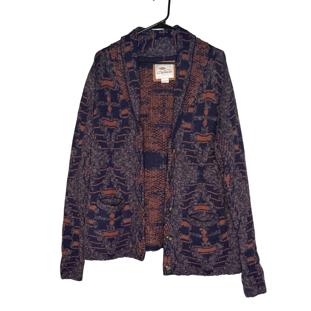 Chunky Knit Mens Grandpa‎ Sweater Earthy Granola Lg Oversized Cardigan Cottage